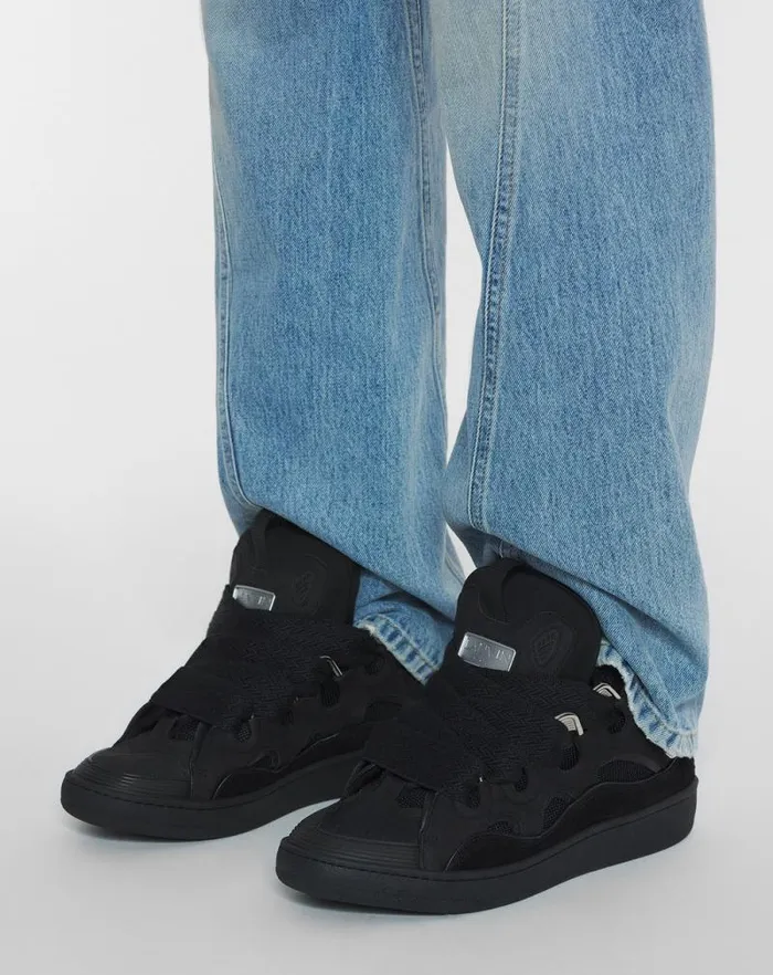 Women Lanvin Curb Curb Leather Sneakers Blackblack Women Lanvin Curb Curb Leather Sneakers Blackblack