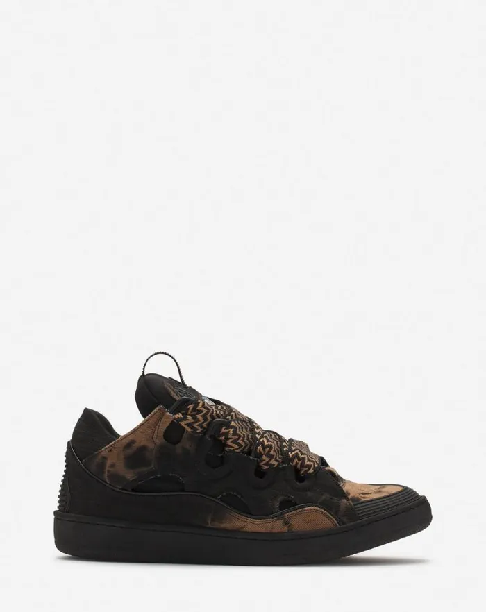 Women Lanvin Curb Curb Washed Denim Sneakers Blackbeige