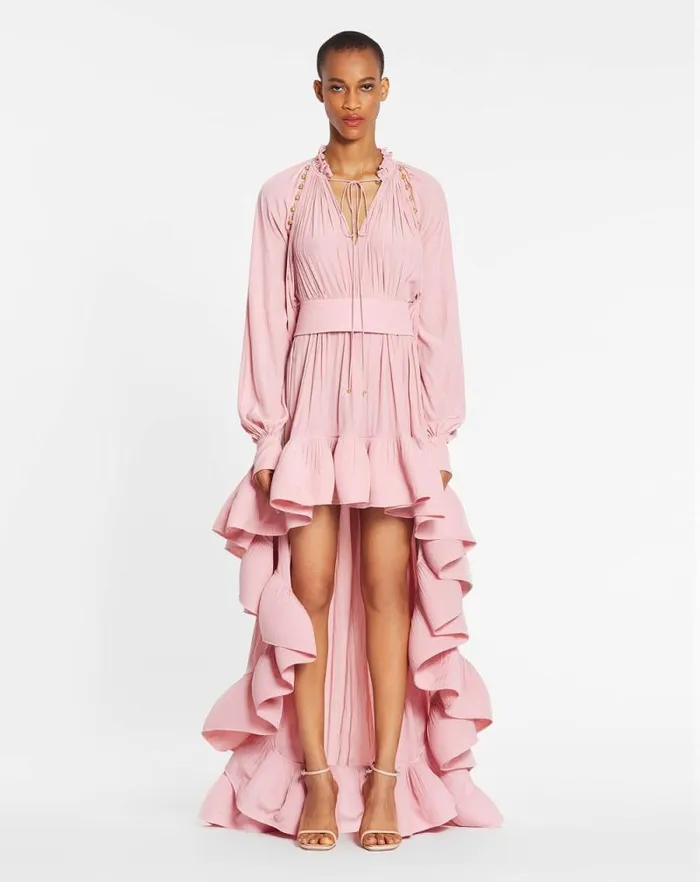Women Lanvin Dresses Asymmetrical Charmeuse Dress Pink Women Lanvin Dresses Asymmetrical Charmeuse Dress Pink