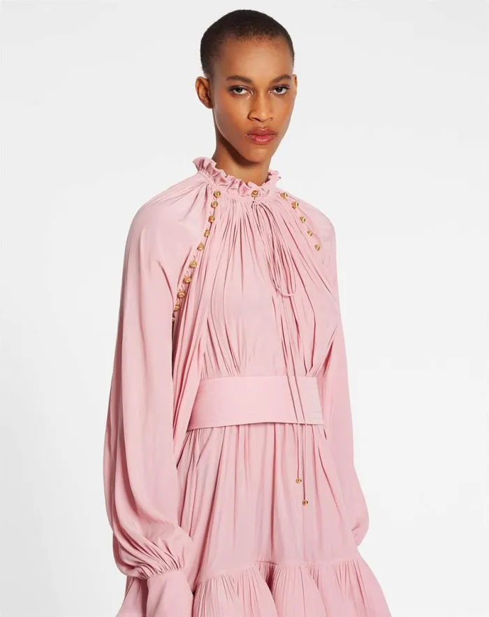 Women Lanvin Dresses Asymmetrical Charmeuse Dress Pink Women Lanvin Dresses Asymmetrical Charmeuse Dress Pink