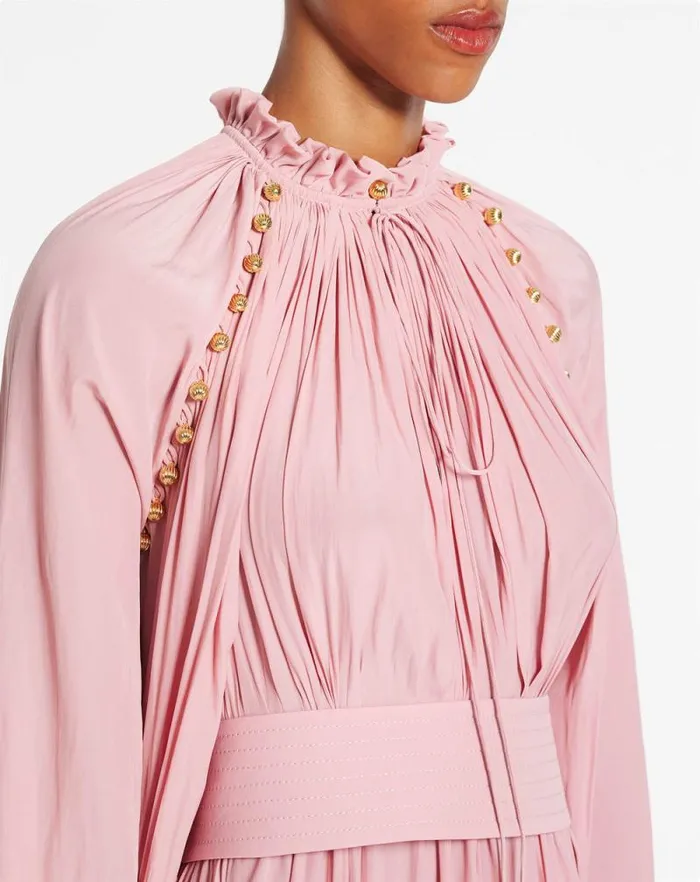 Women Lanvin Dresses Asymmetrical Charmeuse Dress Pink Women Lanvin Dresses Asymmetrical Charmeuse Dress Pink