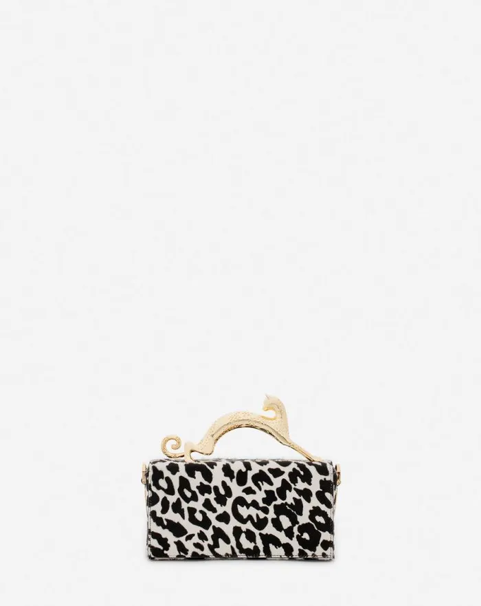 Women Lanvin Mini Bags and Clutches Nano Pencil Cat Bag In Ponyeffect Leather Blackwhite Women Lanvin Mini Bags and Clutches Nano Pencil Cat Bag In Ponyeffect Leather Blackwhite