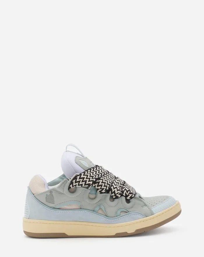 Women Lanvin Sneakers Leather Curb Sneakers Pale Blue