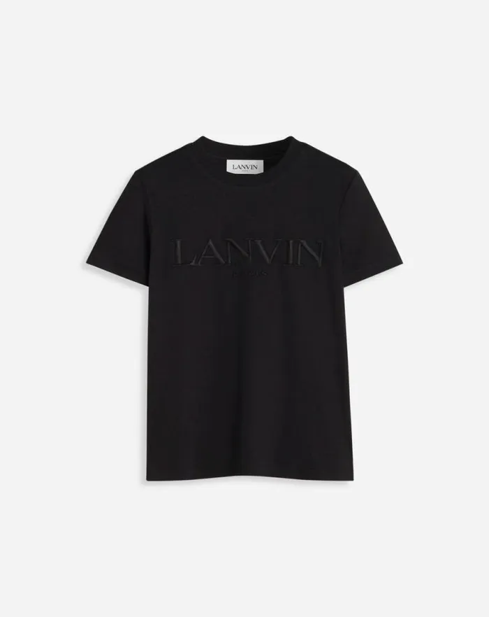 Women Lanvin TShirts and Sweatshirts Classic Fit Lanvin Embroidered Tshirt Black