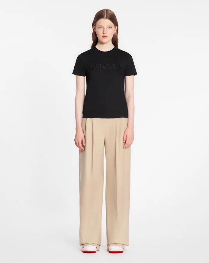 Women Lanvin TShirts and Sweatshirts Classic Fit Lanvin Embroidered Tshirt Black Women Lanvin TShirts and Sweatshirts Classic Fit Lanvin Embroidered Tshirt Black