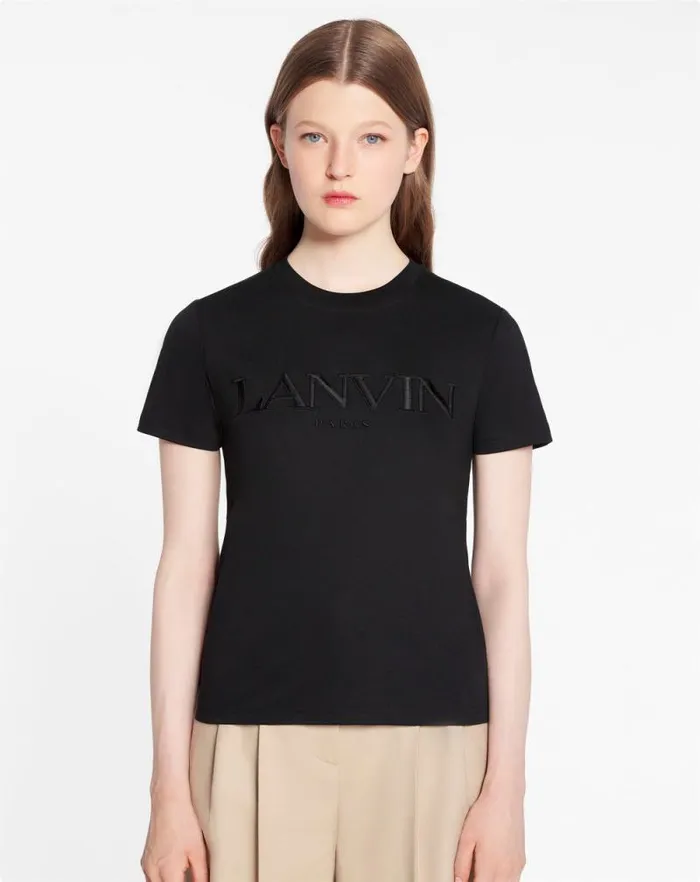 Women Lanvin TShirts and Sweatshirts Classic Fit Lanvin Embroidered Tshirt Black Women Lanvin TShirts and Sweatshirts Classic Fit Lanvin Embroidered Tshirt Black