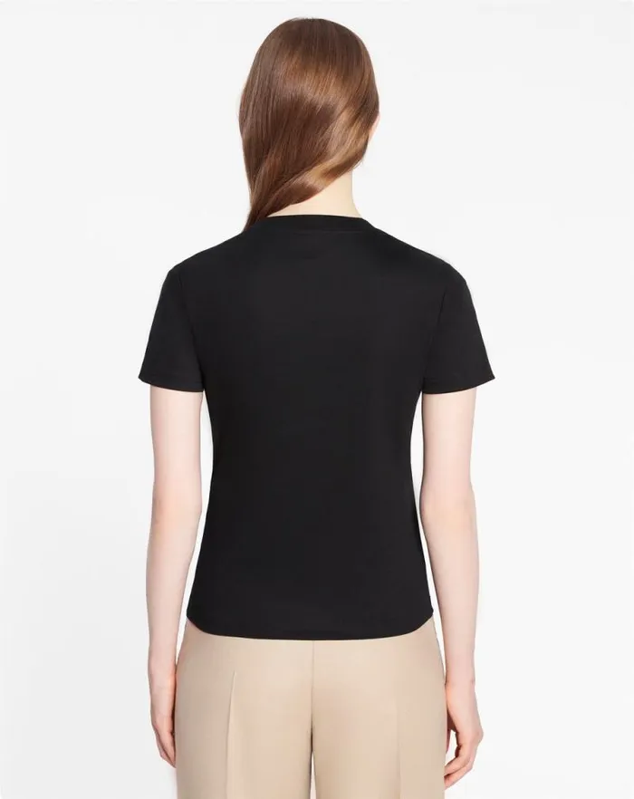 Women Lanvin TShirts and Sweatshirts Classic Fit Lanvin Embroidered Tshirt Black Women Lanvin TShirts and Sweatshirts Classic Fit Lanvin Embroidered Tshirt Black