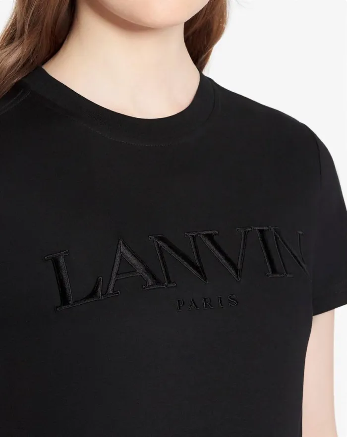 Women Lanvin TShirts and Sweatshirts Classic Fit Lanvin Embroidered Tshirt Black Women Lanvin TShirts and Sweatshirts Classic Fit Lanvin Embroidered Tshirt Black