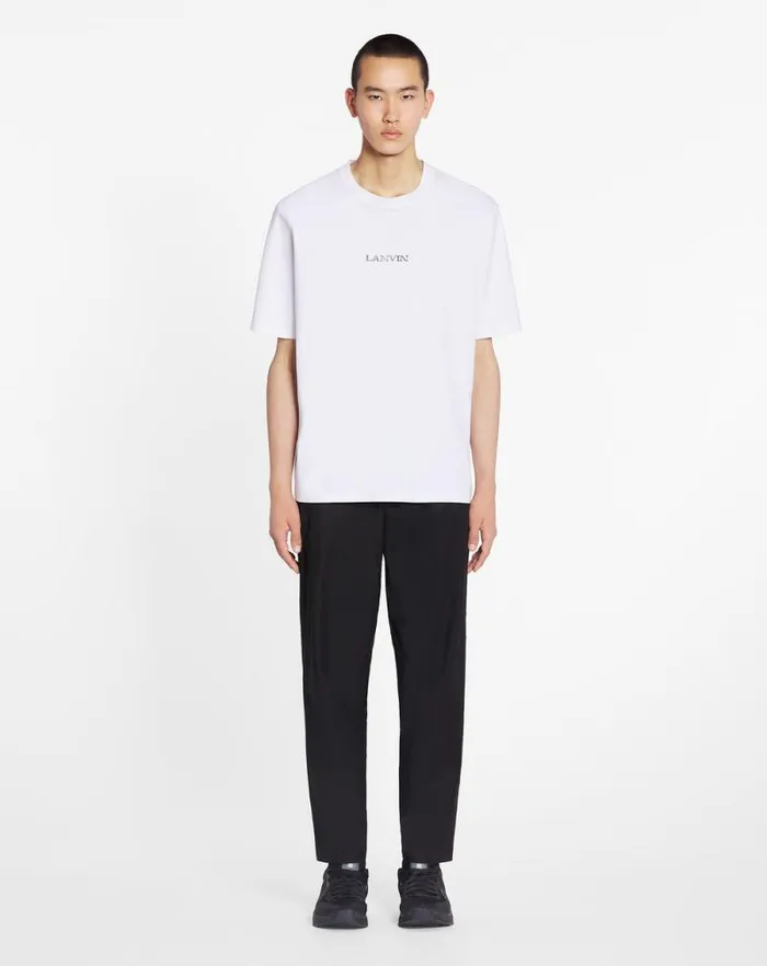Women Lanvin TShirts and Sweatshirts Unisex Lanvin Logo Tshirt Optic White Women Lanvin TShirts and Sweatshirts Unisex Lanvin Logo Tshirt Optic White