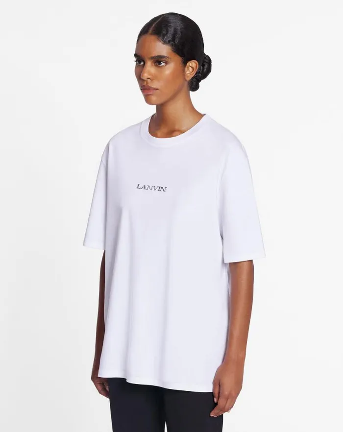 Women Lanvin TShirts and Sweatshirts Unisex Lanvin Logo Tshirt Optic White Women Lanvin TShirts and Sweatshirts Unisex Lanvin Logo Tshirt Optic White