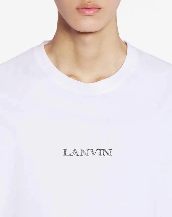 Women Lanvin TShirts and Sweatshirts Unisex Lanvin Logo Tshirt Optic White Women Lanvin TShirts and Sweatshirts Unisex Lanvin Logo Tshirt Optic White