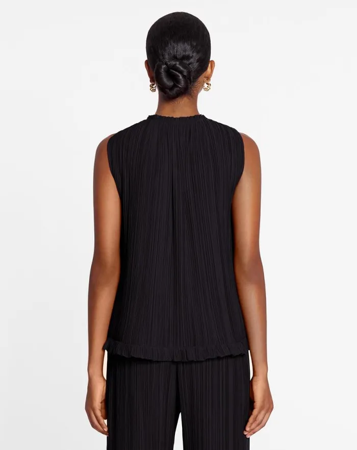 Women Lanvin Tops Sleeveless Pleated Top Black Women Lanvin Tops Sleeveless Pleated Top Black