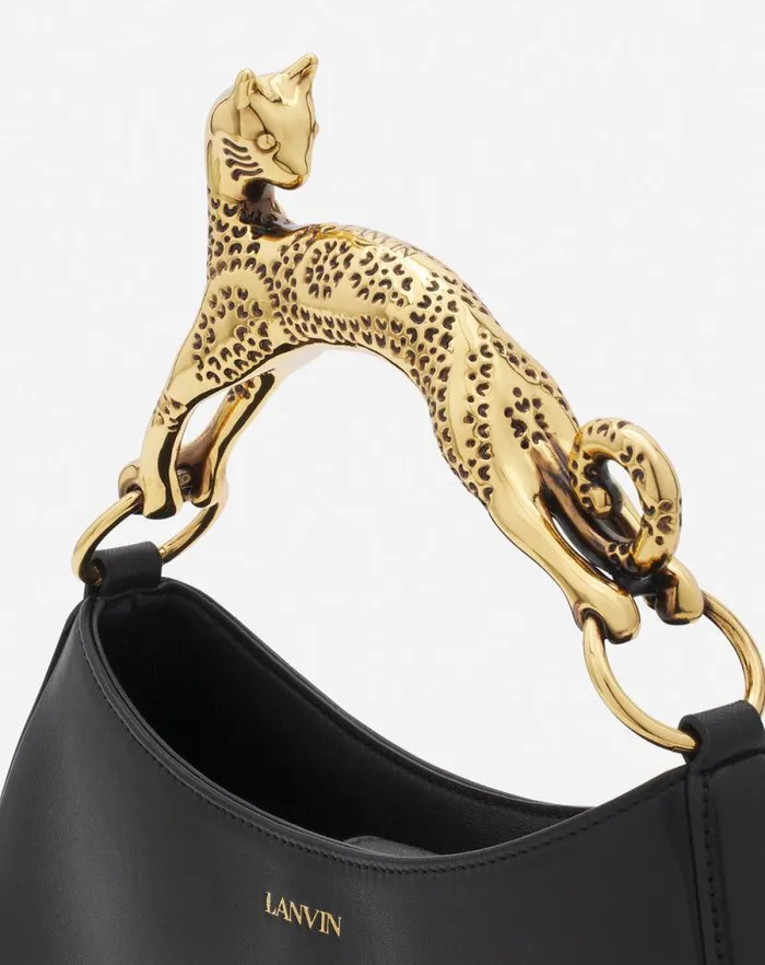 Women Lanvin Tote Bags and Top Handle Bags Hobo Cat Leather Bag Black Women Lanvin Tote Bags and Top Handle Bags Hobo Cat Leather Bag Black