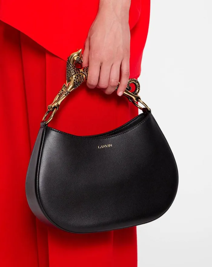 Women Lanvin Tote Bags and Top Handle Bags Hobo Cat Leather Bag Black Women Lanvin Tote Bags and Top Handle Bags Hobo Cat Leather Bag Black