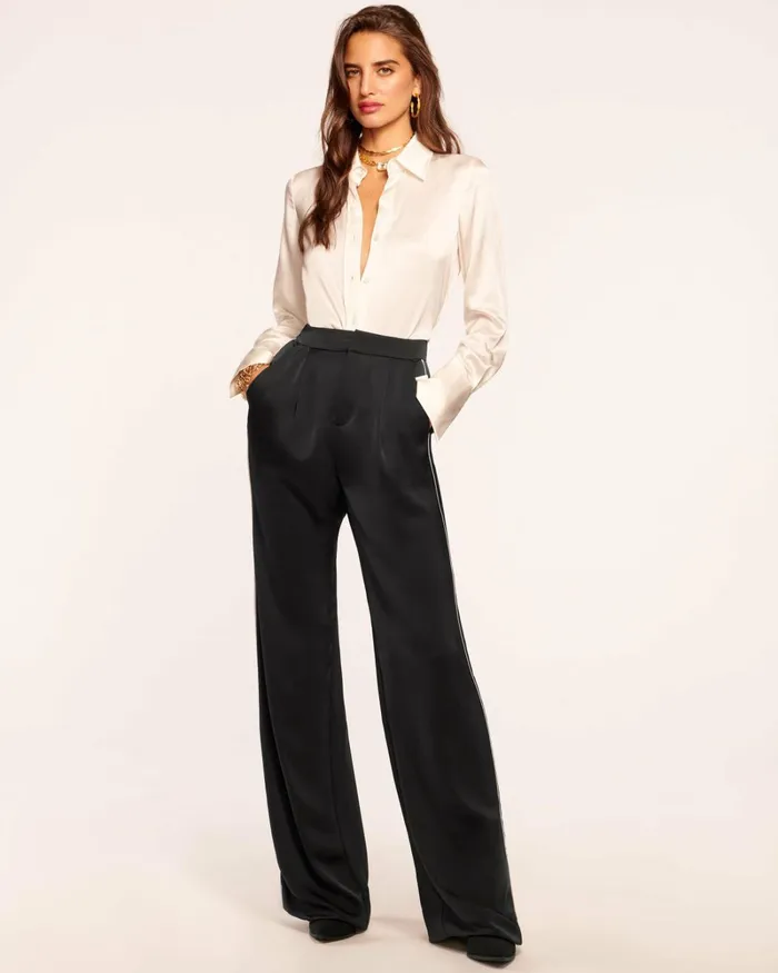 Women Lara Wide Leg Pant Black Ramy Brook Pants Women Lara Wide Leg Pant Black Ramy Brook Pants