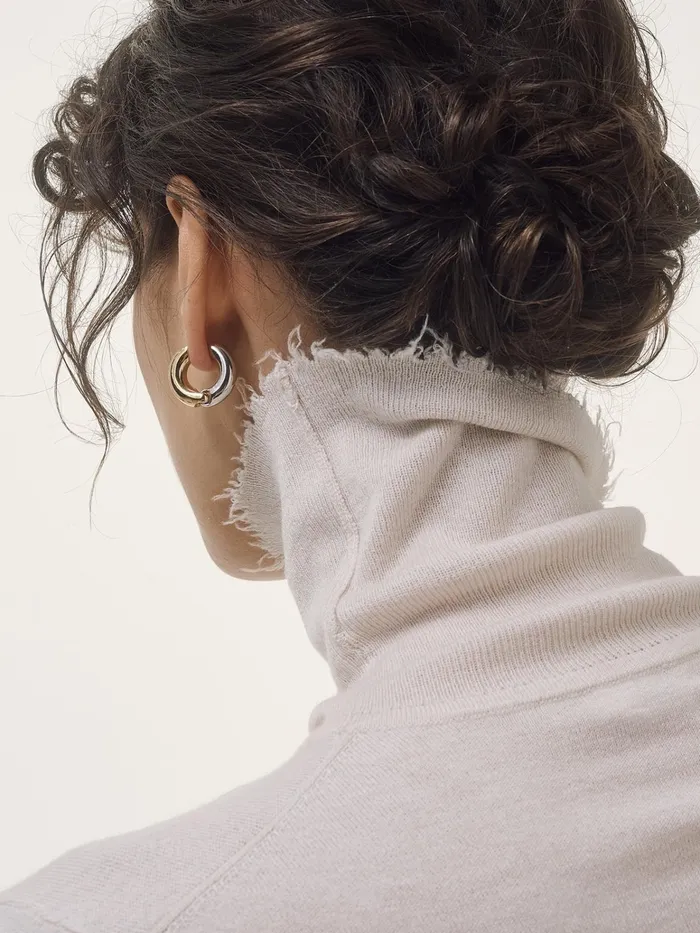 Women Laurie Medium 18kt Gold And PalladiumPlated Hoop Earrings Aeyde Earrings