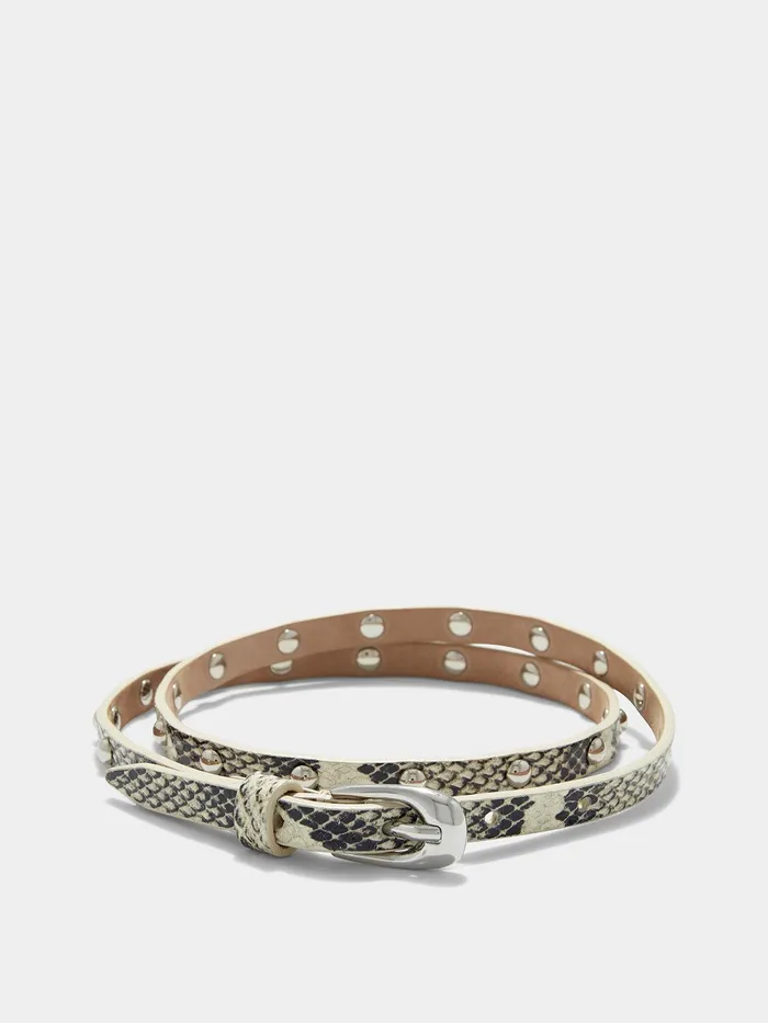 Women Liam Studded Leather Belt Aeyde Belts