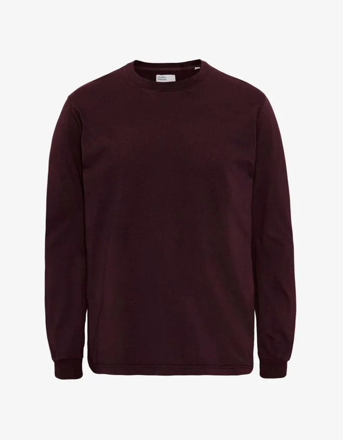 Women Long Sleeve Tops Colorful Standard Oversized Organic LS TShirt Oxblood Red Women Long Sleeve Tops Colorful Standard Oversized Organic LS TShirt Oxblood Red