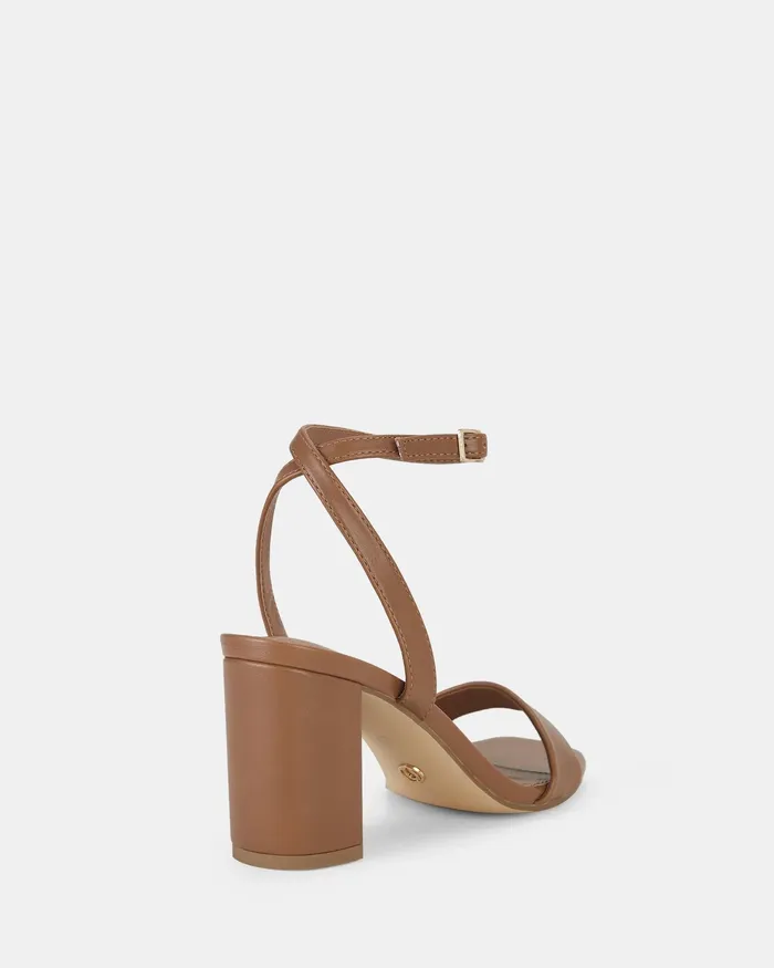 Women MARTINEZ CARAMEL Open Toe Heels Party NOVO Shoes