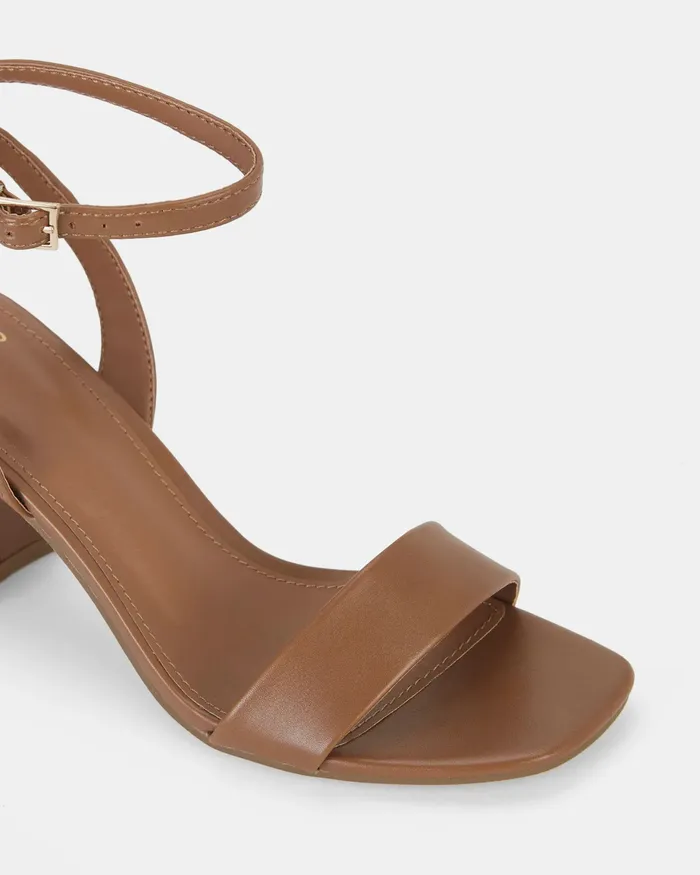 Women MARTINEZ CARAMEL Open Toe Heels Party NOVO Shoes