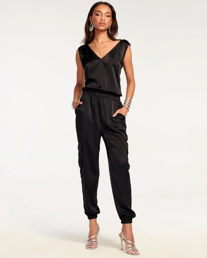 Women Melissa VNeck Jumpsuit Black Ramy Brook Dresses Women Melissa VNeck Jumpsuit Black Ramy Brook Dresses