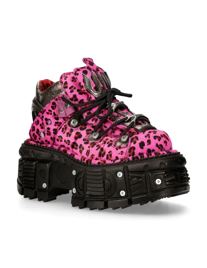 WomenMen Ankle Boot Animal Print Imperfect Tank With Laces MMet011C8 New Rock Booties WomenMen Ankle Boot Animal Print Imperfect Tank With Laces MMet011C8 New Rock Booties