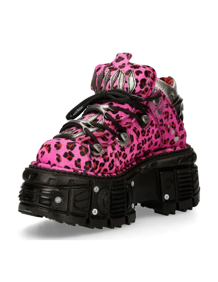WomenMen Ankle Boot Animal Print Imperfect Tank With Laces MMet011C8 New Rock Booties WomenMen Ankle Boot Animal Print Imperfect Tank With Laces MMet011C8 New Rock Booties