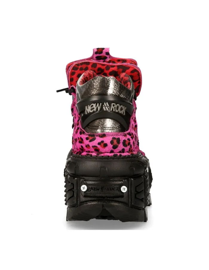 WomenMen Ankle Boot Animal Print Imperfect Tank With Laces MMet011C8 New Rock Booties WomenMen Ankle Boot Animal Print Imperfect Tank With Laces MMet011C8 New Rock Booties