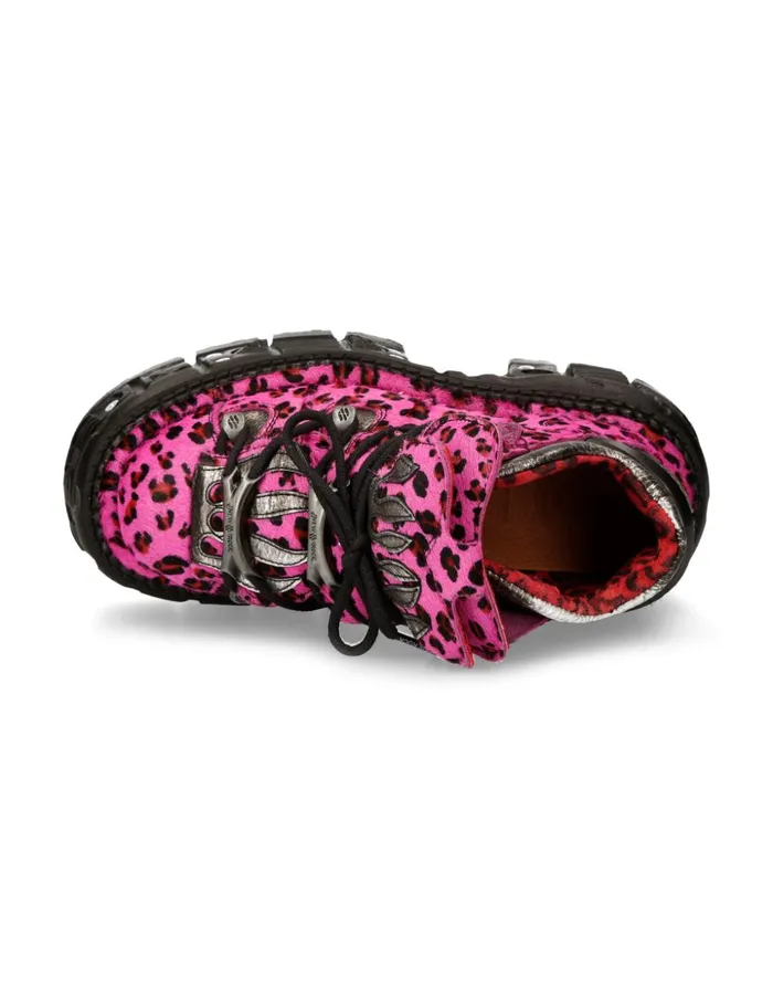 WomenMen Ankle Boot Animal Print Imperfect Tank With Laces MMet011C8 New Rock Booties WomenMen Ankle Boot Animal Print Imperfect Tank With Laces MMet011C8 New Rock Booties
