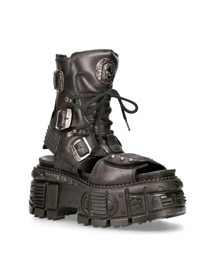 WomenMen Ankle Boot Black Tank MBios107C3 New Rock Platform WomenMen Ankle Boot Black Tank MBios107C3 New Rock Platform