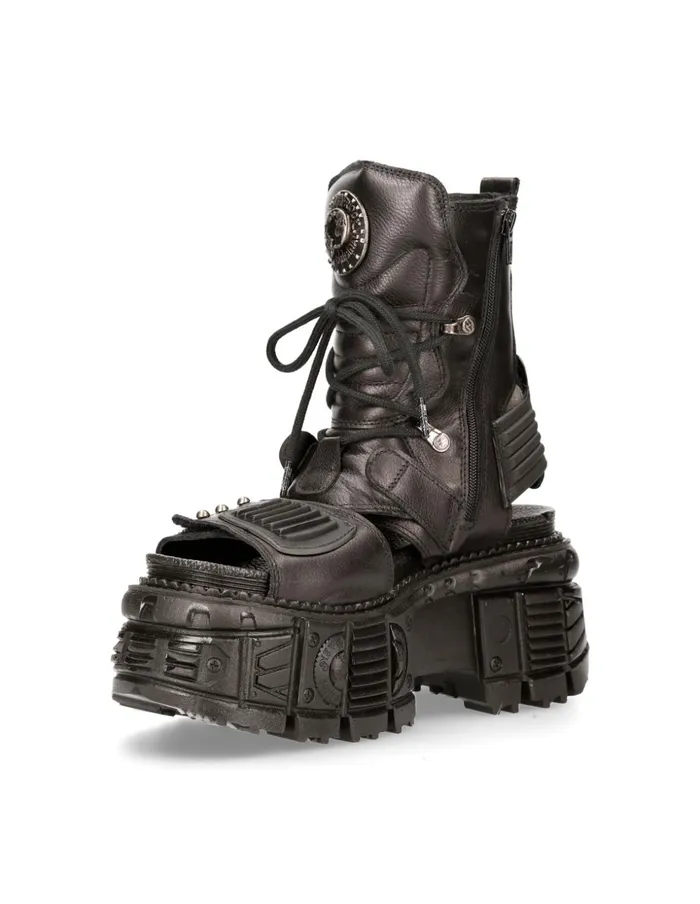 WomenMen Ankle Boot Black Tank MBios107C3 New Rock Platform WomenMen Ankle Boot Black Tank MBios107C3 New Rock Platform