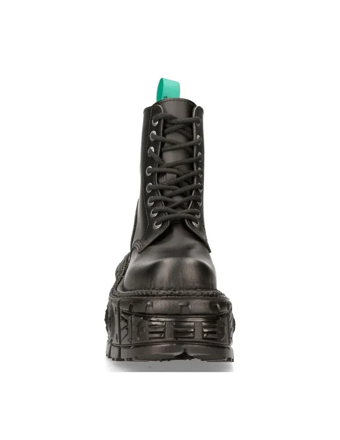 WomenMen Black Imperfect With Laces MMili084nV1 New Rock Boots
