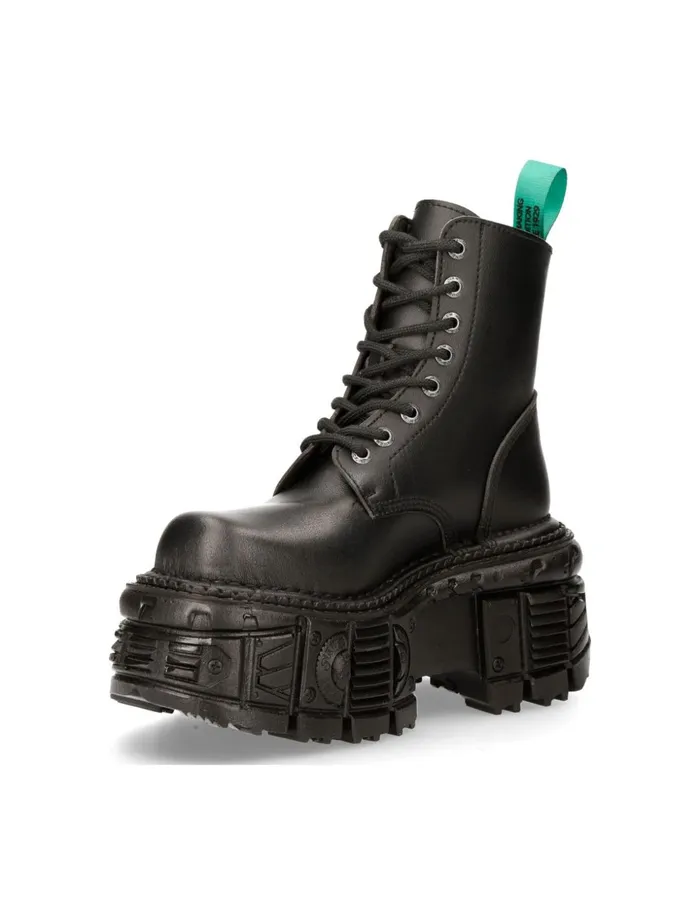 WomenMen Black Imperfect With Laces MMili084nV1 New Rock Boots