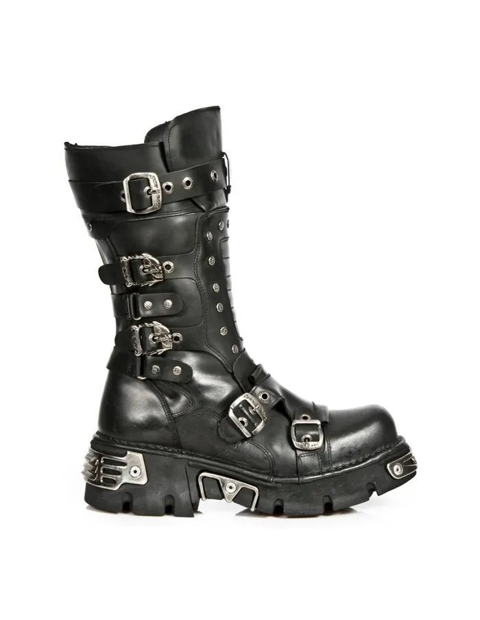 WomenMen Boot Black Reactor M1020S2 New Rock Boots