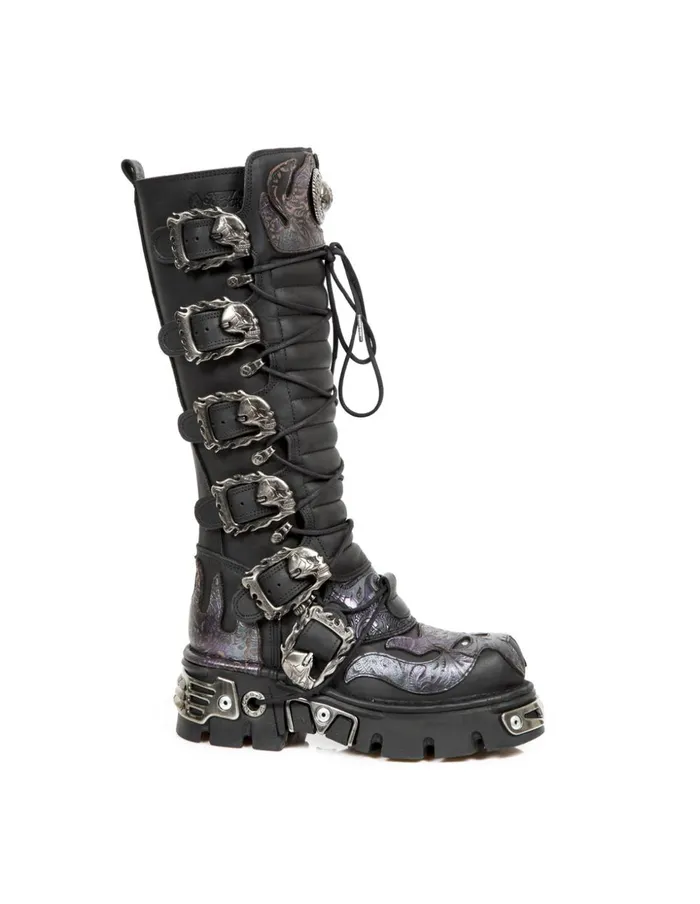 WomenMen High Boot Metallic M272Cz18 New Rock High Boots
