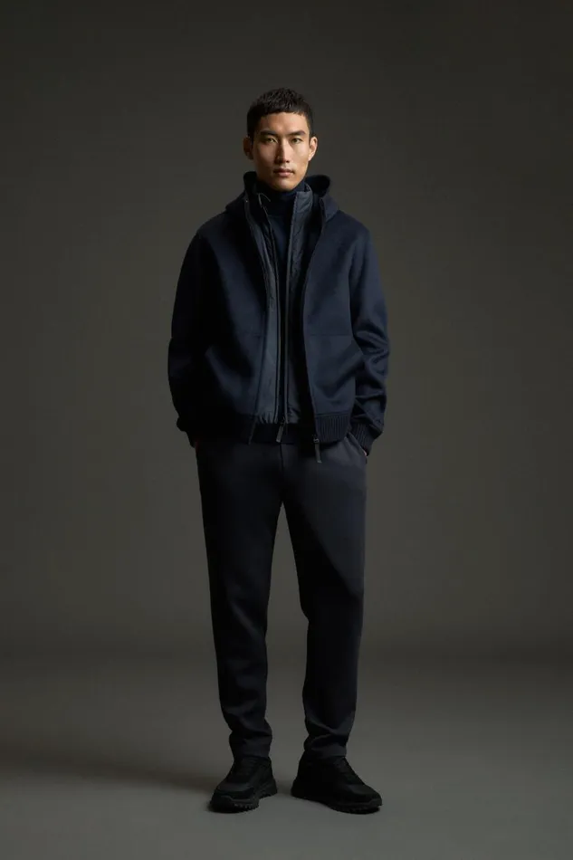 WomenMen Navy Blue Zeus Jacket Ecoalf Onepointzero