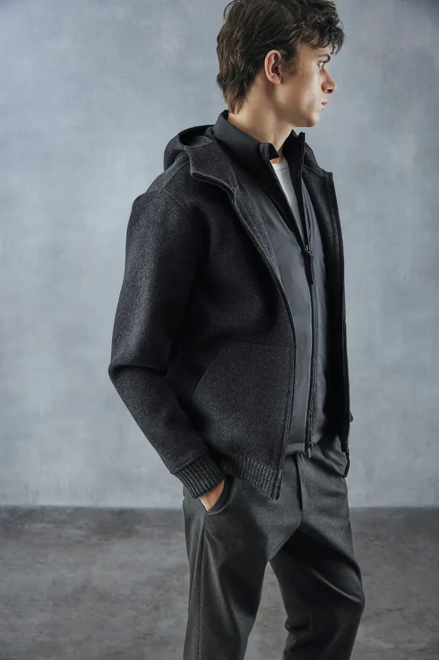 WomenMen Navy Blue Zeus Jacket Ecoalf Onepointzero