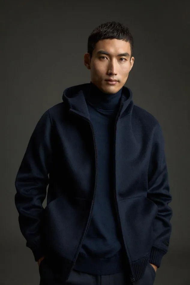 WomenMen Navy Blue Zeus Jacket Ecoalf Onepointzero