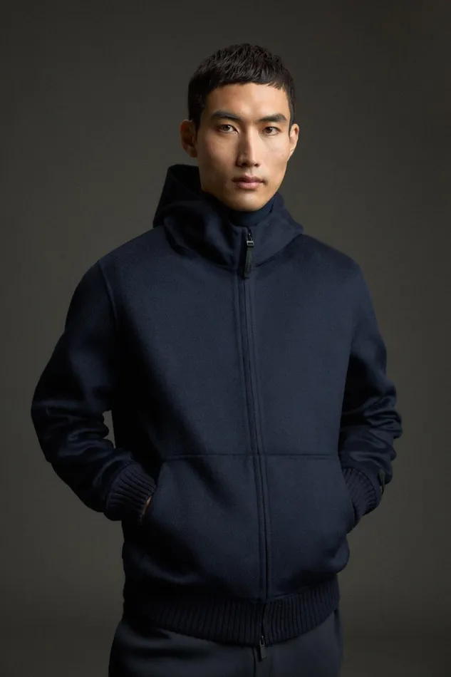 WomenMen Navy Blue Zeus Jacket Ecoalf Onepointzero
