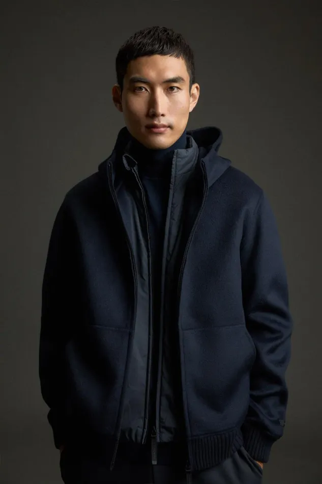 WomenMen Navy Blue Zeus Jacket Ecoalf Onepointzero