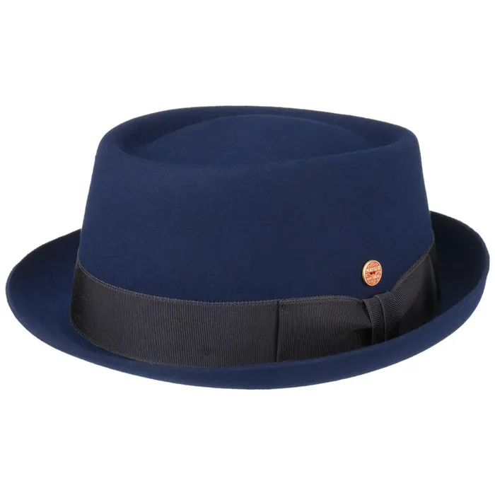 WomenMen Pork Pie Hats Mayser Gareth Soft Wool Pork Pie Blue