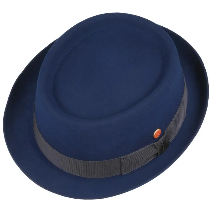 WomenMen Pork Pie Hats Mayser Gareth Soft Wool Pork Pie Blue