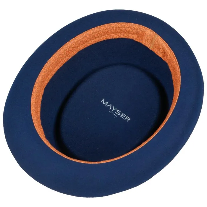 WomenMen Pork Pie Hats Mayser Gareth Soft Wool Pork Pie Blue