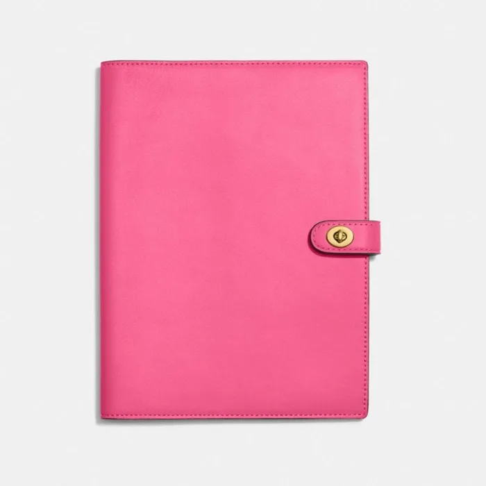 WomenMen Tech and Travel Coach Notebook Brassconfetti Pink