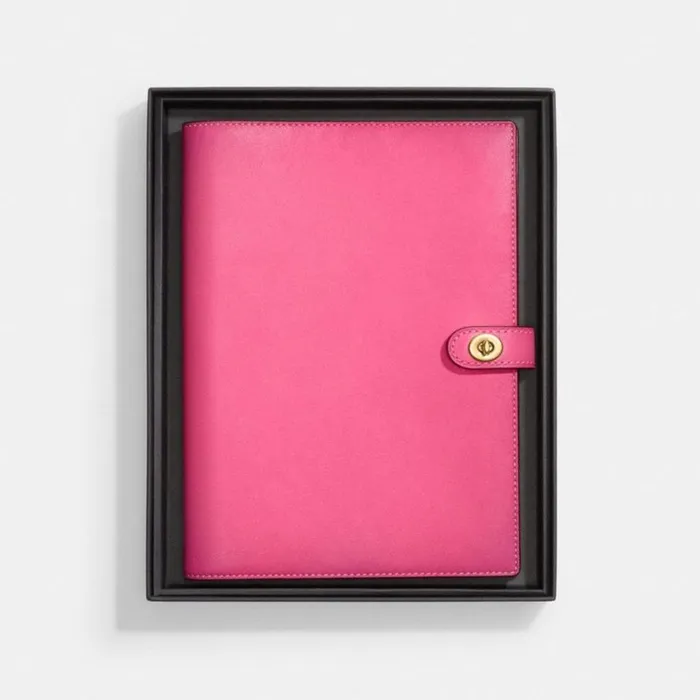 WomenMen Tech and Travel Coach Notebook Brassconfetti Pink