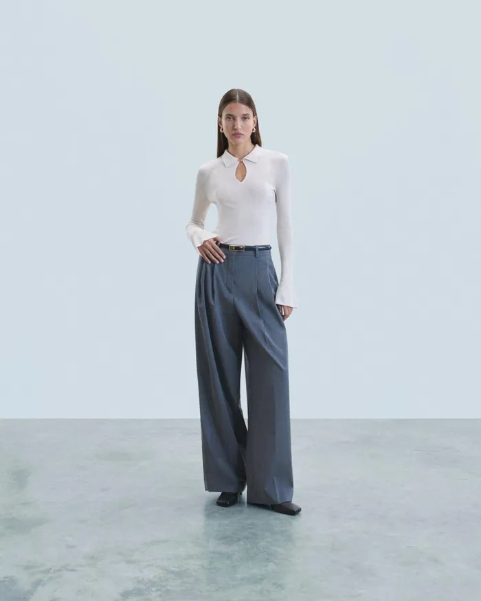 Women Merino Wool Sweaters From Future Polo Sweater Sand