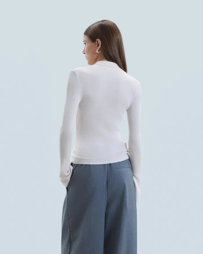 Women Merino Wool Sweaters From Future Polo Sweater Sand