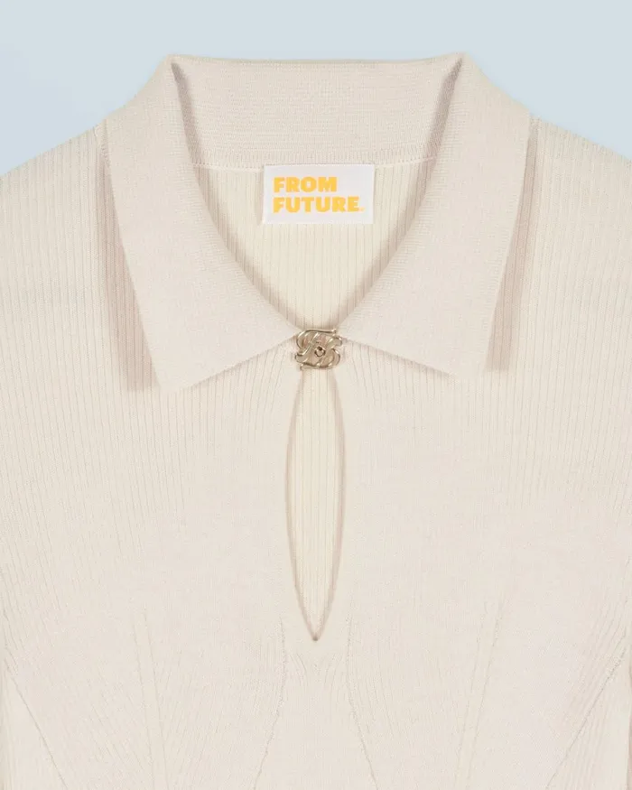 Women Merino Wool Sweaters From Future Polo Sweater Sand