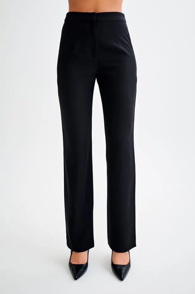 Women Meshki Bottoms Allanah Straight Leg Pant 8211 Black