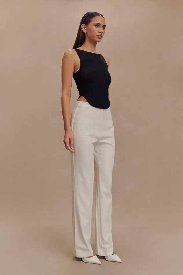 Women Meshki Bottoms Allanah Straight Leg Pant 8211 Ivory